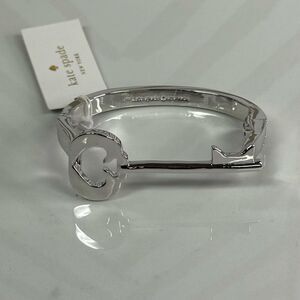NWT Kate Spade Charming Key Bangle Silver Hinge Bracelet